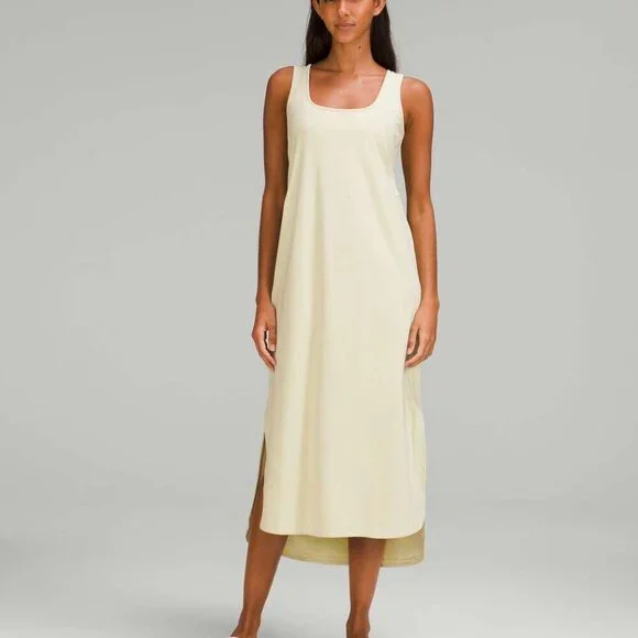 **NWT Lululemon Pima Cotton Open-Back Midi Dress | Dewy | Size 2** - Picture 6 of 9